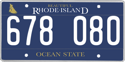 RI license plate 678080