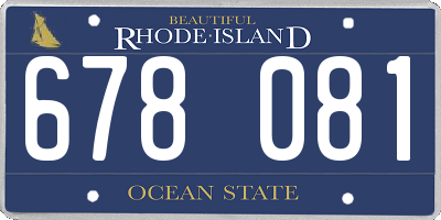 RI license plate 678081