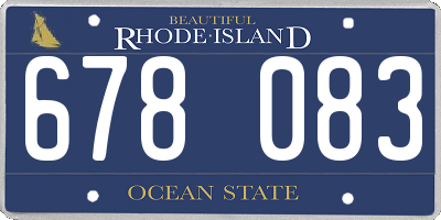 RI license plate 678083