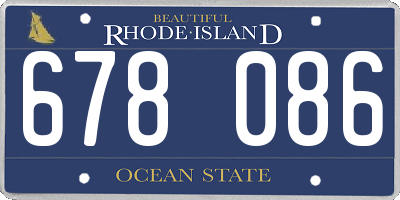 RI license plate 678086