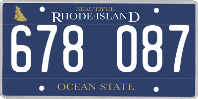 RI license plate 678087