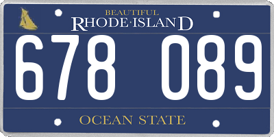 RI license plate 678089