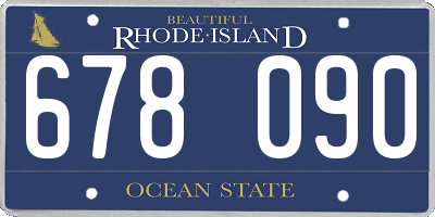 RI license plate 678090