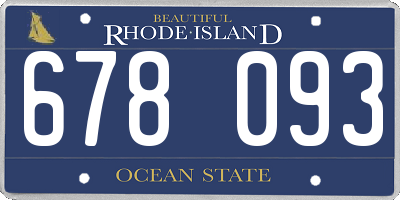 RI license plate 678093