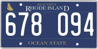 RI license plate 678094