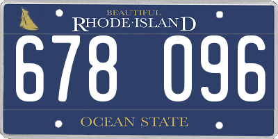 RI license plate 678096