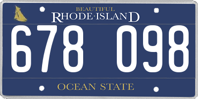 RI license plate 678098