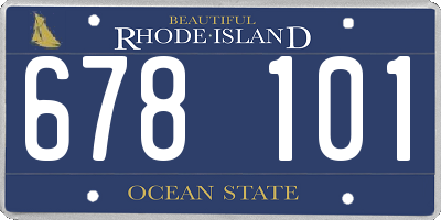 RI license plate 678101