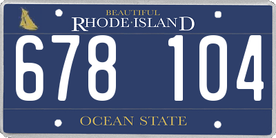 RI license plate 678104