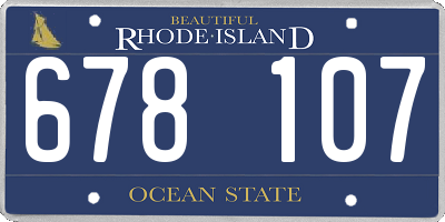 RI license plate 678107
