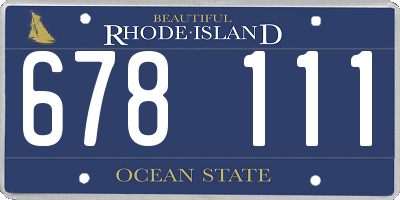 RI license plate 678111