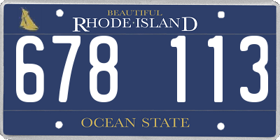 RI license plate 678113