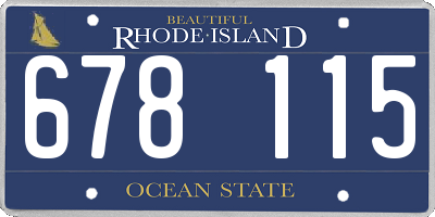 RI license plate 678115