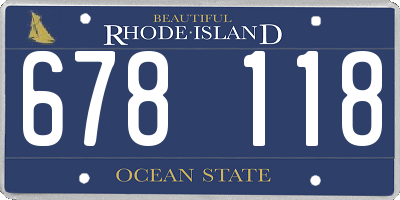 RI license plate 678118