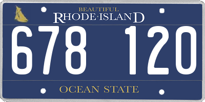 RI license plate 678120
