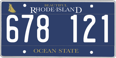RI license plate 678121