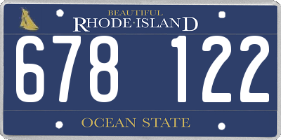 RI license plate 678122