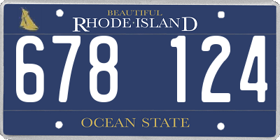 RI license plate 678124
