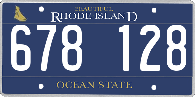 RI license plate 678128
