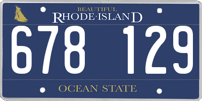 RI license plate 678129