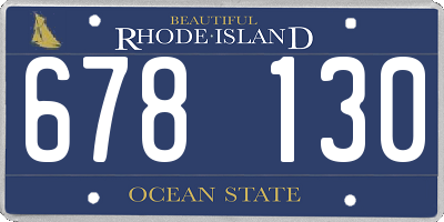 RI license plate 678130