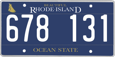 RI license plate 678131