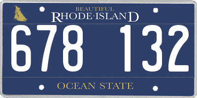 RI license plate 678132