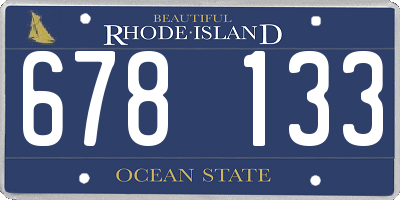 RI license plate 678133