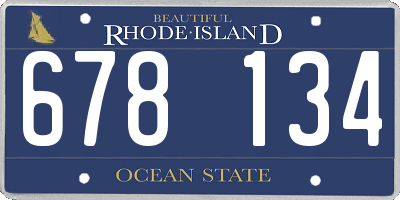 RI license plate 678134