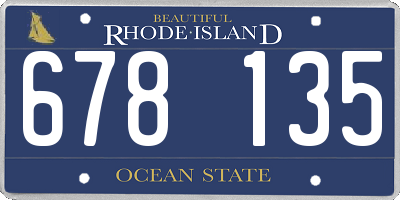 RI license plate 678135