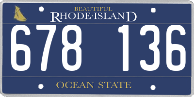 RI license plate 678136