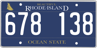 RI license plate 678138