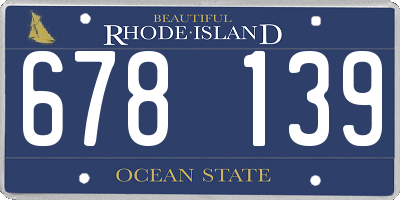 RI license plate 678139