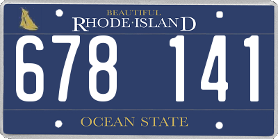 RI license plate 678141