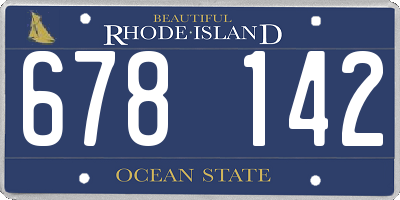 RI license plate 678142