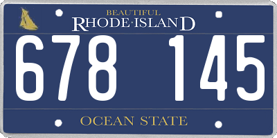 RI license plate 678145