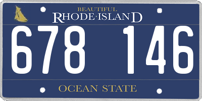 RI license plate 678146