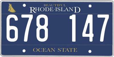 RI license plate 678147