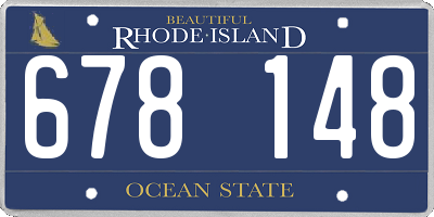 RI license plate 678148