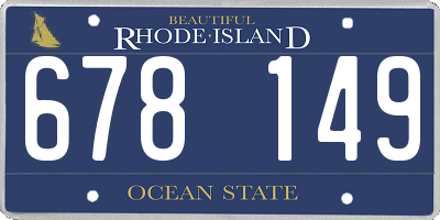 RI license plate 678149