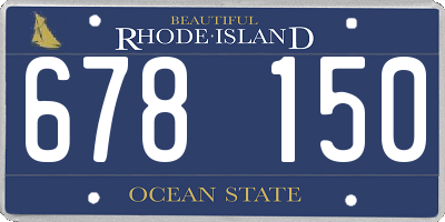 RI license plate 678150