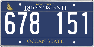 RI license plate 678151