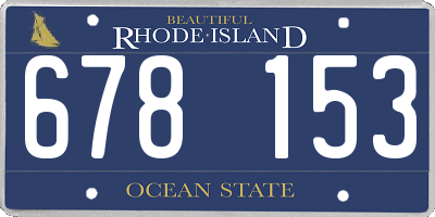 RI license plate 678153