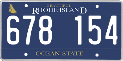 RI license plate 678154