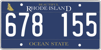 RI license plate 678155