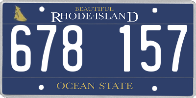 RI license plate 678157