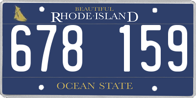 RI license plate 678159