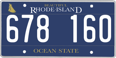 RI license plate 678160