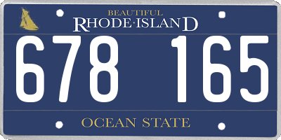 RI license plate 678165