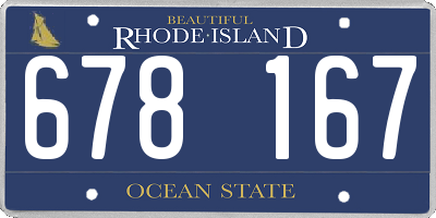 RI license plate 678167